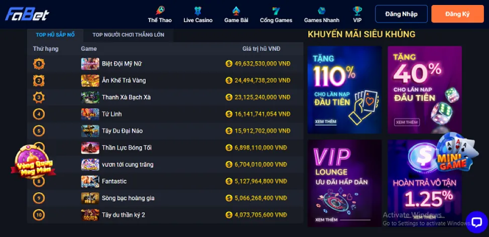 Khuyến mãi nạp tiền lần đầu V9WIN